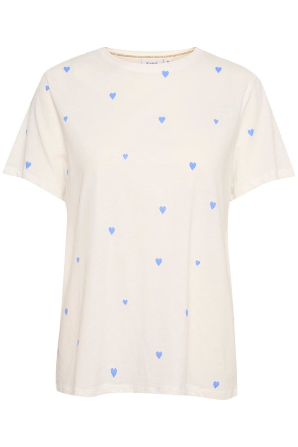 Saint Tropez Heart T-Shirt Blue Ivory
