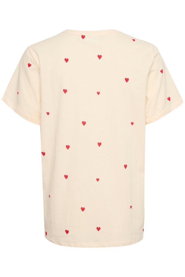 Saint Tropez Heart T-Shirt Red Ivory