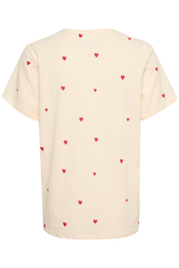 Saint Tropez Heart T-Shirt Red Ivory