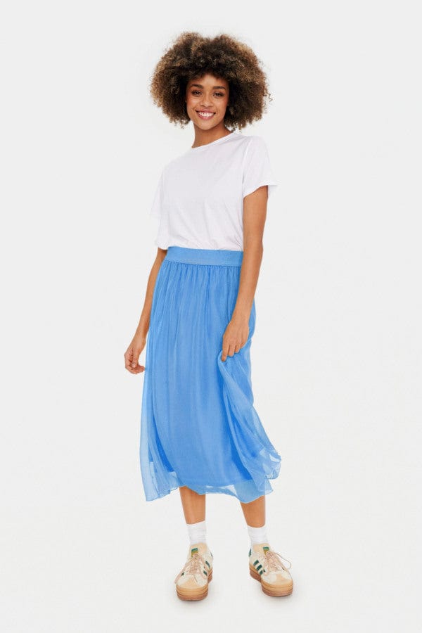 Saint Tropez Layered Midi Skirt Blue