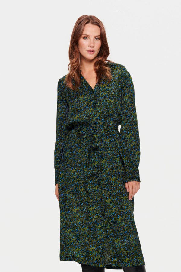 Saint Tropez Printed Midi Dress Green Blue