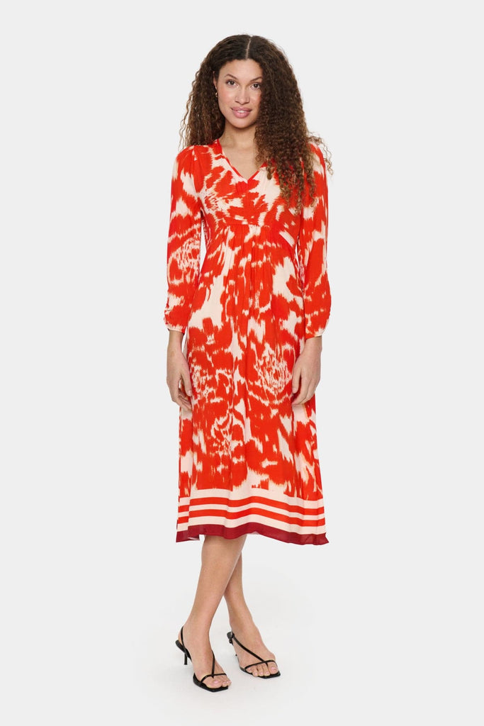 Saint Tropez Printed V Neck Midi Dress Multi