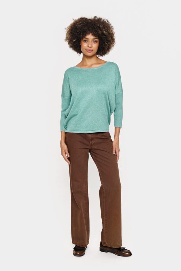 Saint Tropez Relaxed Lightweight Jumper Duck Egg Blue
