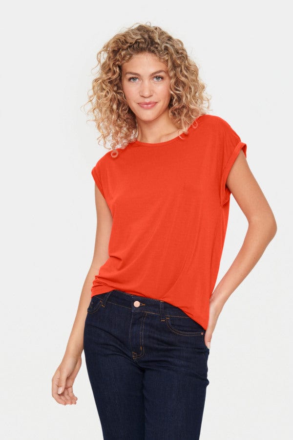 Saint Tropez Relaxed T Shirt Bright Orange