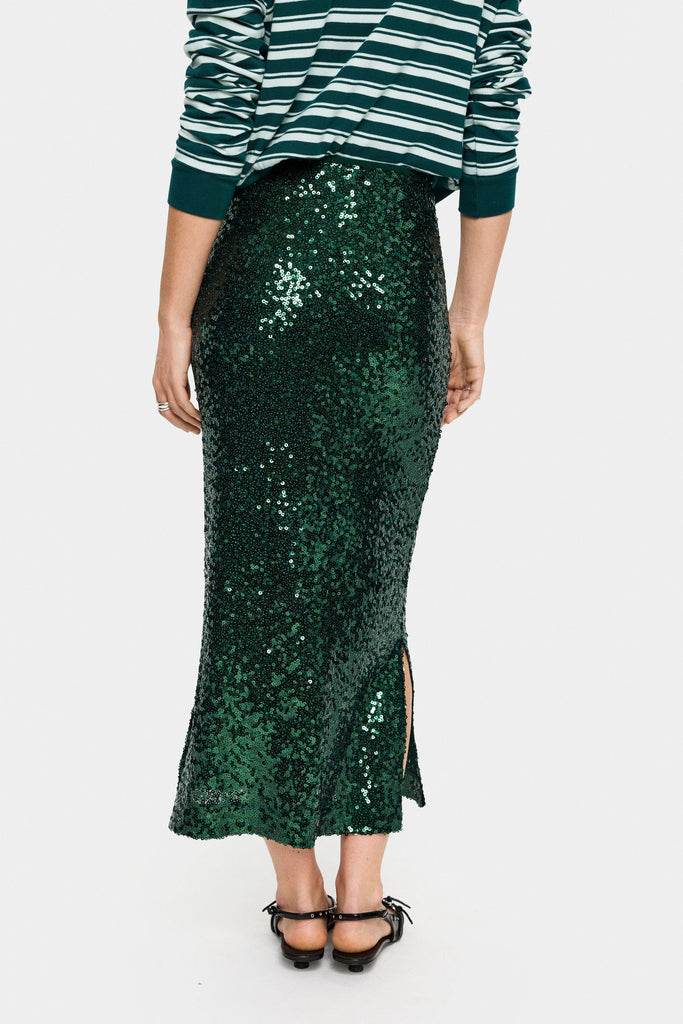 Saint Tropez Sequin Midi Skirt Green
