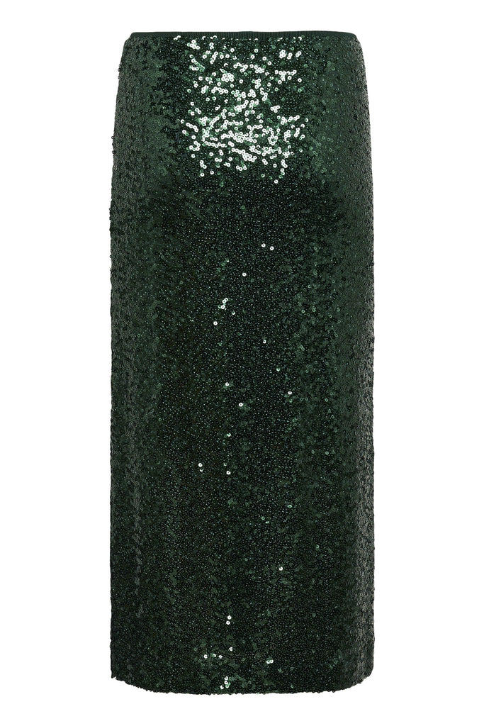 Saint Tropez Sequin Midi Skirt Green