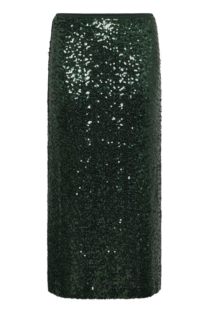 Saint Tropez Sequin Midi Skirt Green