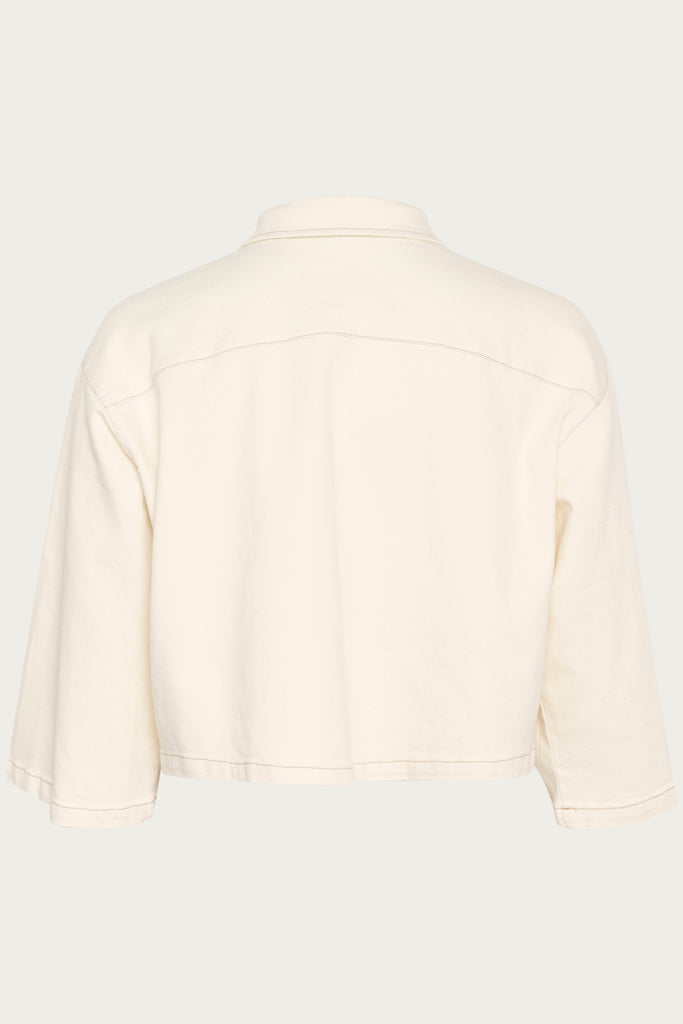Saint Tropez Short Denim Jacket Ice White
