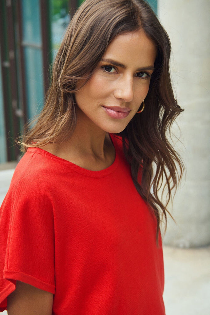 Saint Tropez Sleeveless Light Knit Red