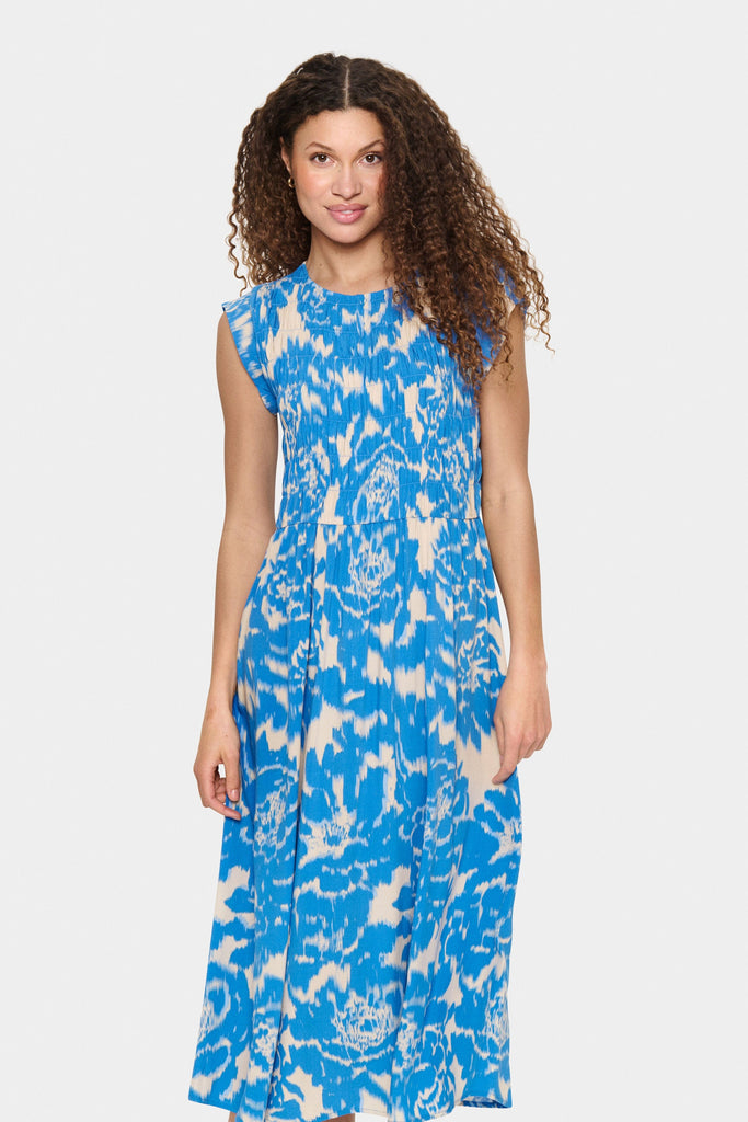 Saint Tropez Smoked Dress Blue White