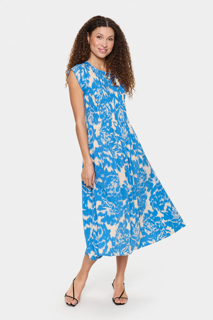 Saint Tropez Smoked Dress Blue White