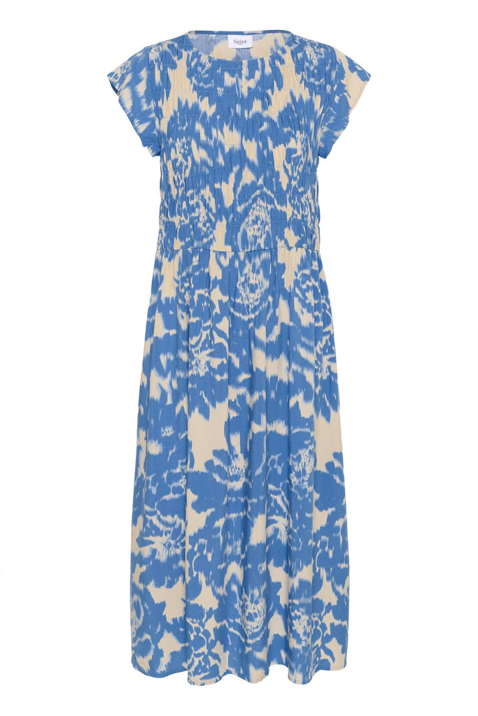 Saint Tropez Smoked Dress Blue White