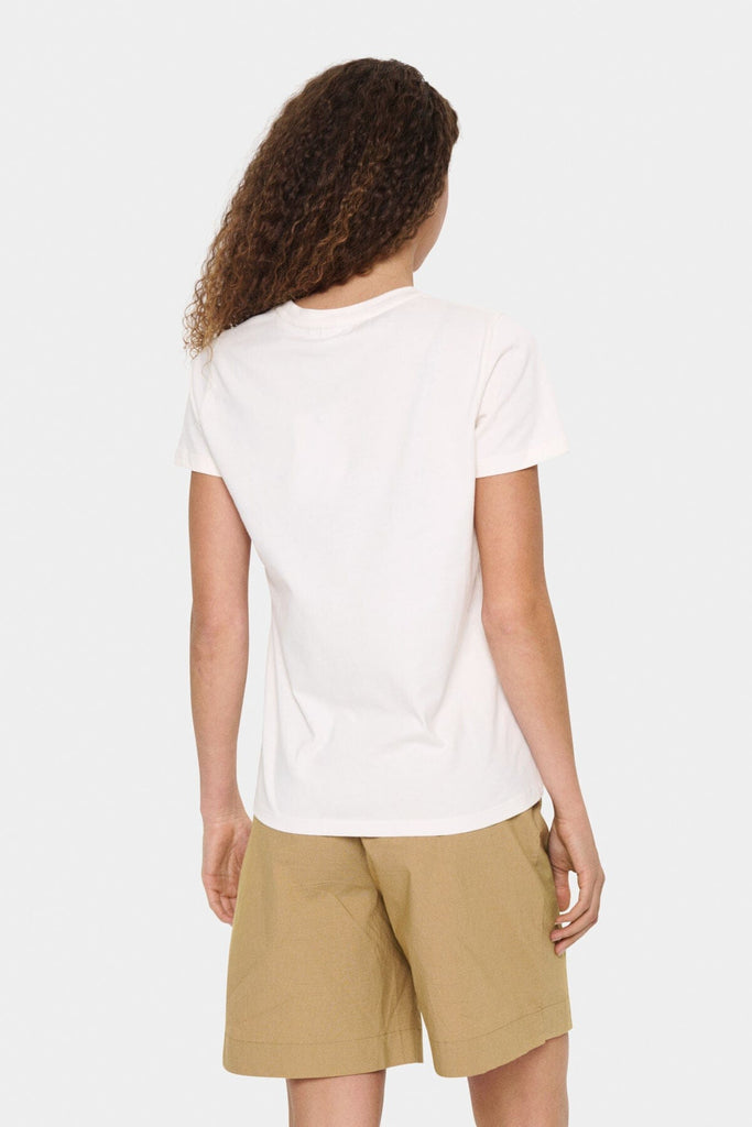 Saint Tropez Summer Slogan T Shirt Ivory Red