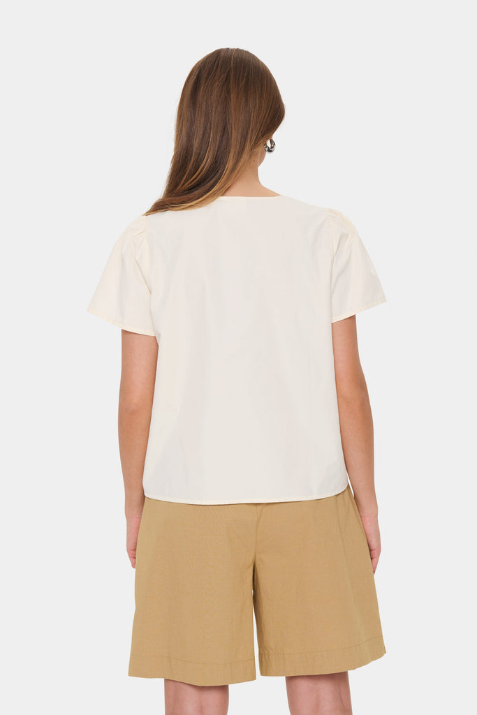 Saint Tropez V Neck Blouse Ivory