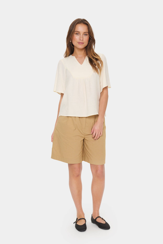 Saint Tropez V Neck Blouse Ivory