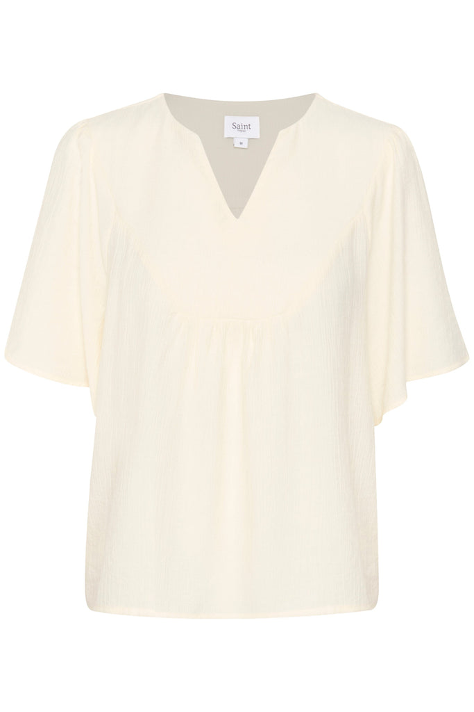 Saint Tropez V Neck Blouse Ivory