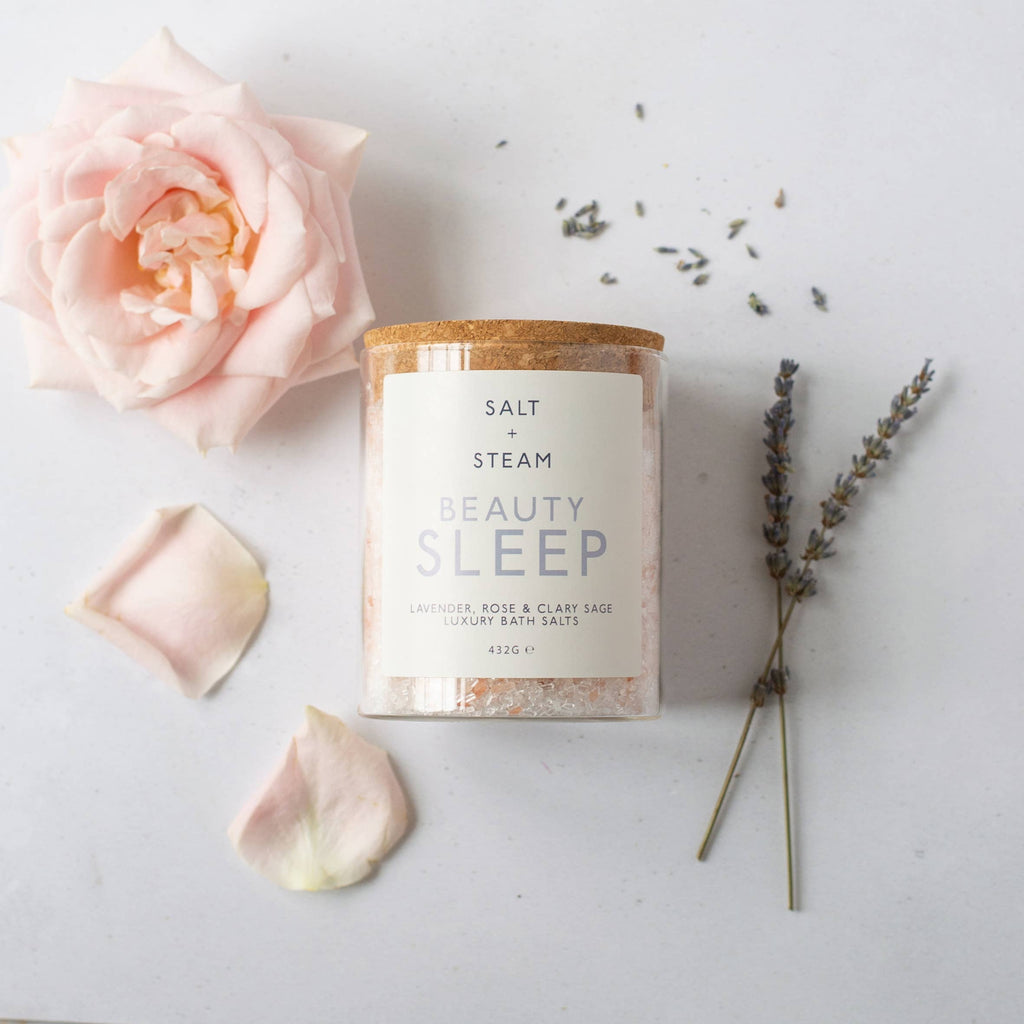 Salt + Steam - Beauty Sleep - Lavender & Rose Bath Salts 80g & 432g Jar