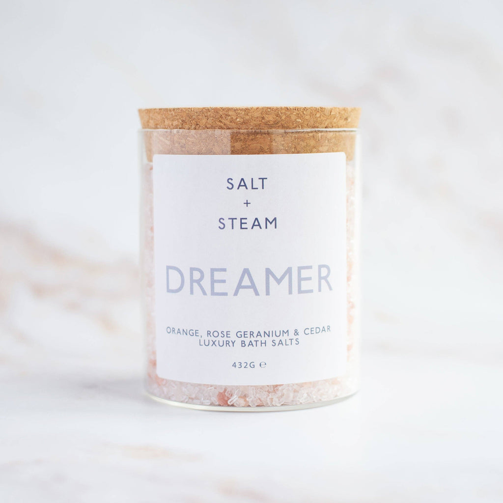 Salt + Steam - Dreamer - Rose Geranium & Cedar Bath Salts 80g & 432g Jar