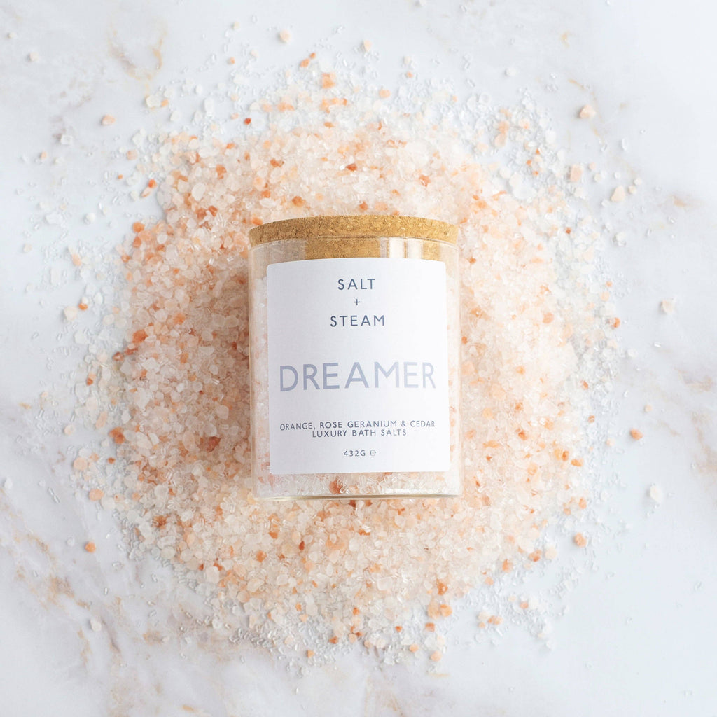 Salt + Steam - Dreamer - Rose Geranium & Cedar Bath Salts 80g & 432g Jar