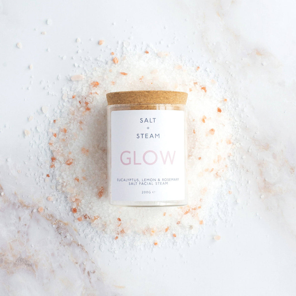 Salt + Steam - Glow - Eucalyptus, Lemon & Rosemary Facial Steam 50g & 200g Jar