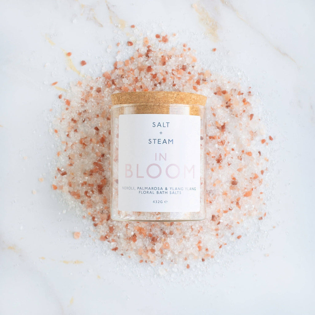 Salt + Steam - In Bloom - Rose, Neroli & Palmarosa Bath Salts 80g & 432g Jar