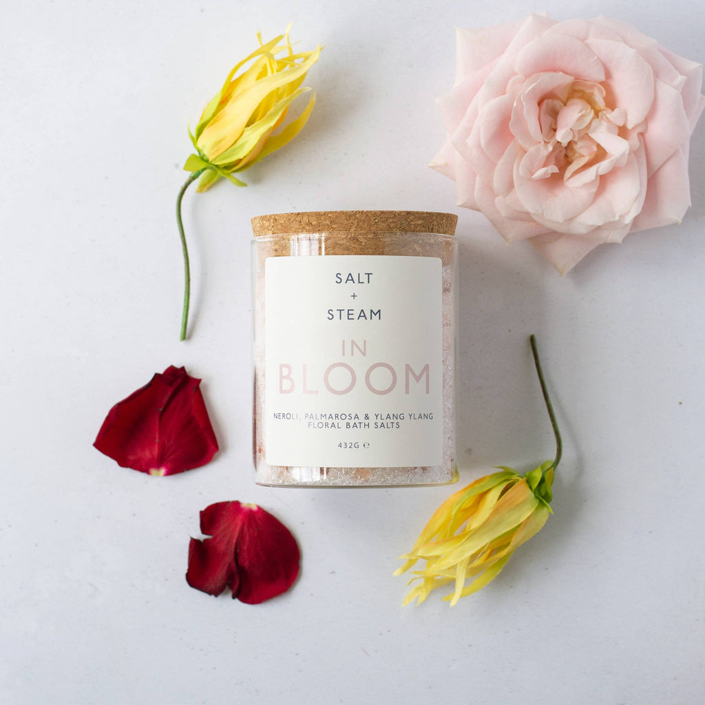 Salt + Steam - In Bloom - Rose, Neroli & Palmarosa Bath Salts 80g & 432g Jar