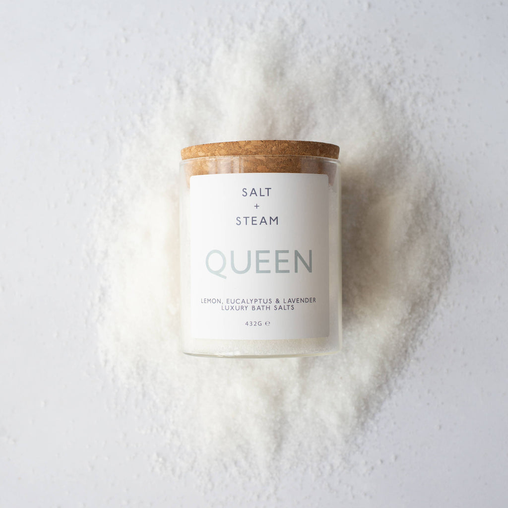 Salt + Steam - Queen - Lemon, Eucalyptus & Lavender Bath Salts 80g & 432g Jar