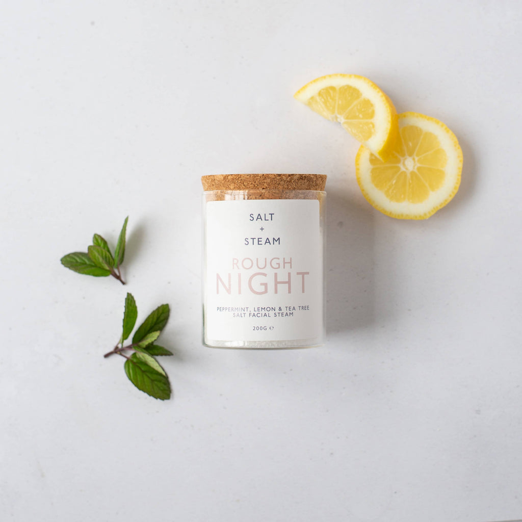 Salt + Steam - Rough Night - Peppermint & Lemon Facial Steam 50g & 200g Jar
