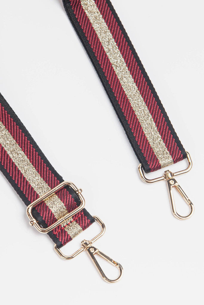 Sarta Accessories - Berry Bag Strap With Glitter Centre Stripe