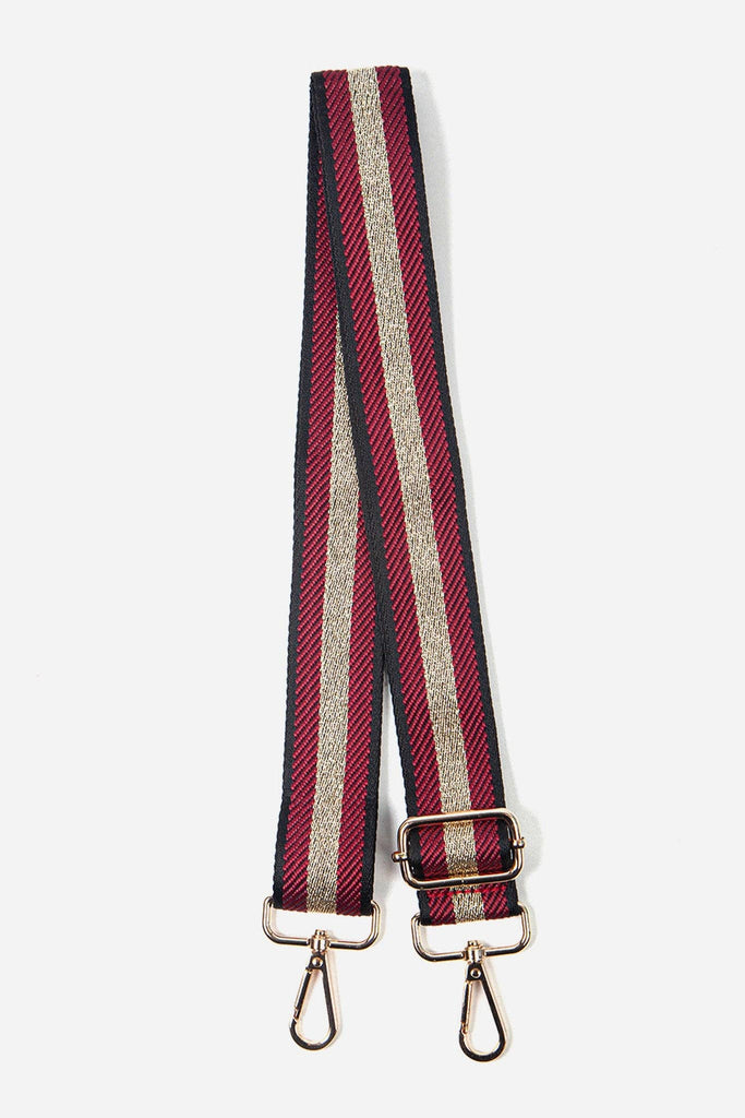 Sarta Accessories - Berry Bag Strap With Glitter Centre Stripe