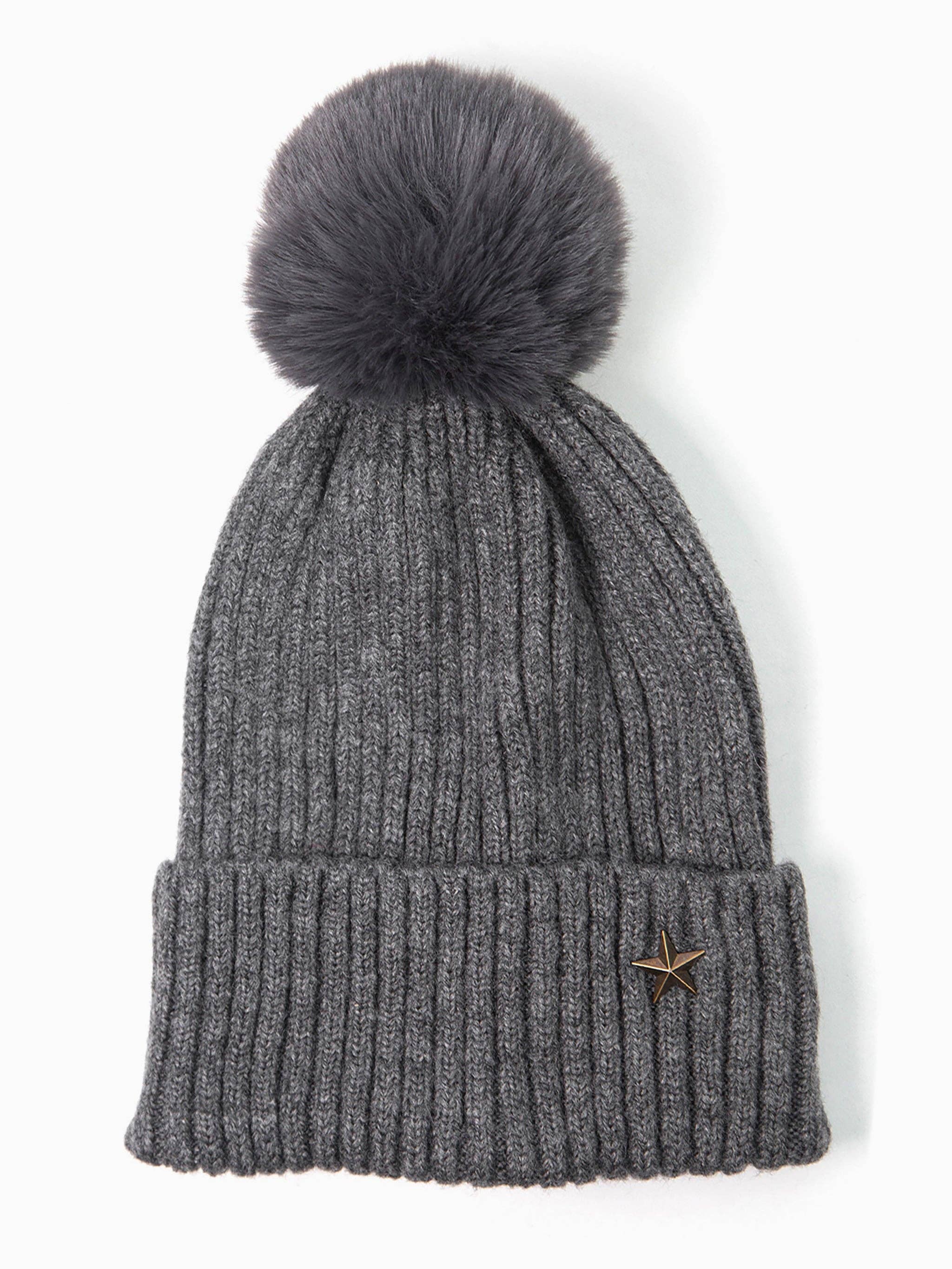 Dark grey bobble hat shop