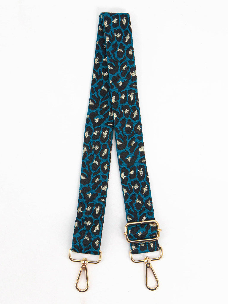Sarta Accessories - Gretal Woven Bag Strap - Blue/Black, Animal Metallic One-size