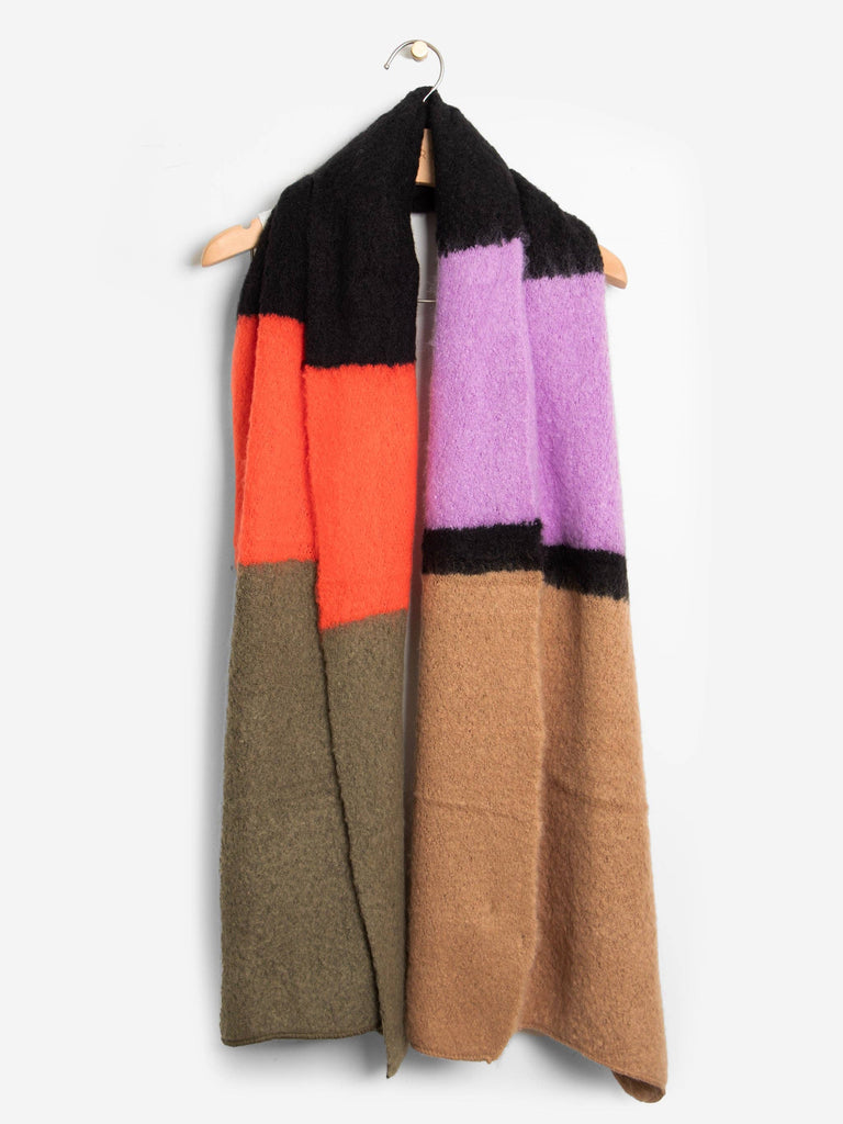 Sarta Accessories - Honor Heavyweight Scarf - Black Camel, Large Colour Block One-size