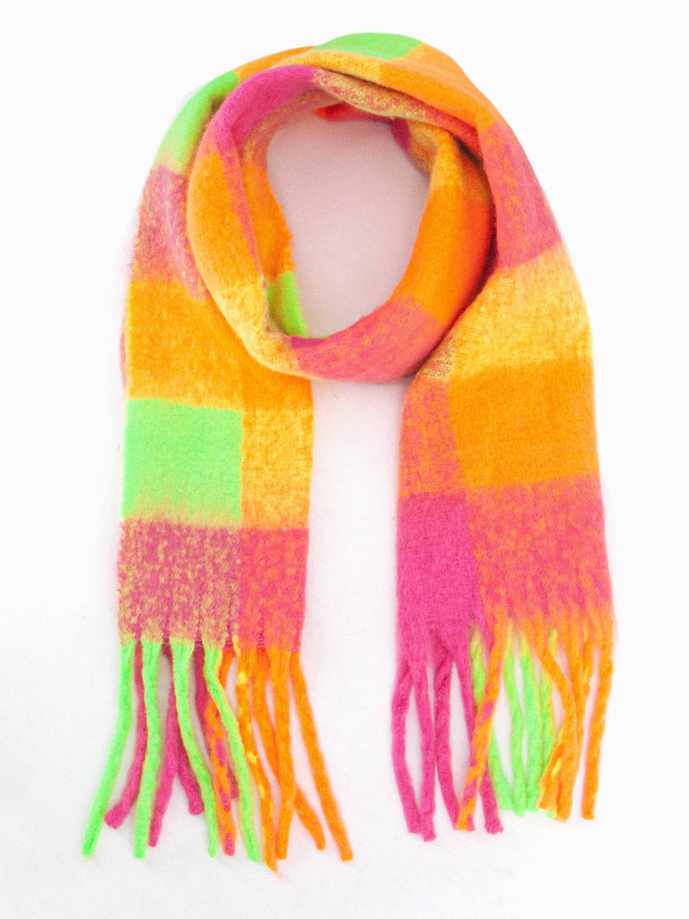 Sarta Accessories - Joey Heavyweight Scarf - Rainbow, Square Check One-size