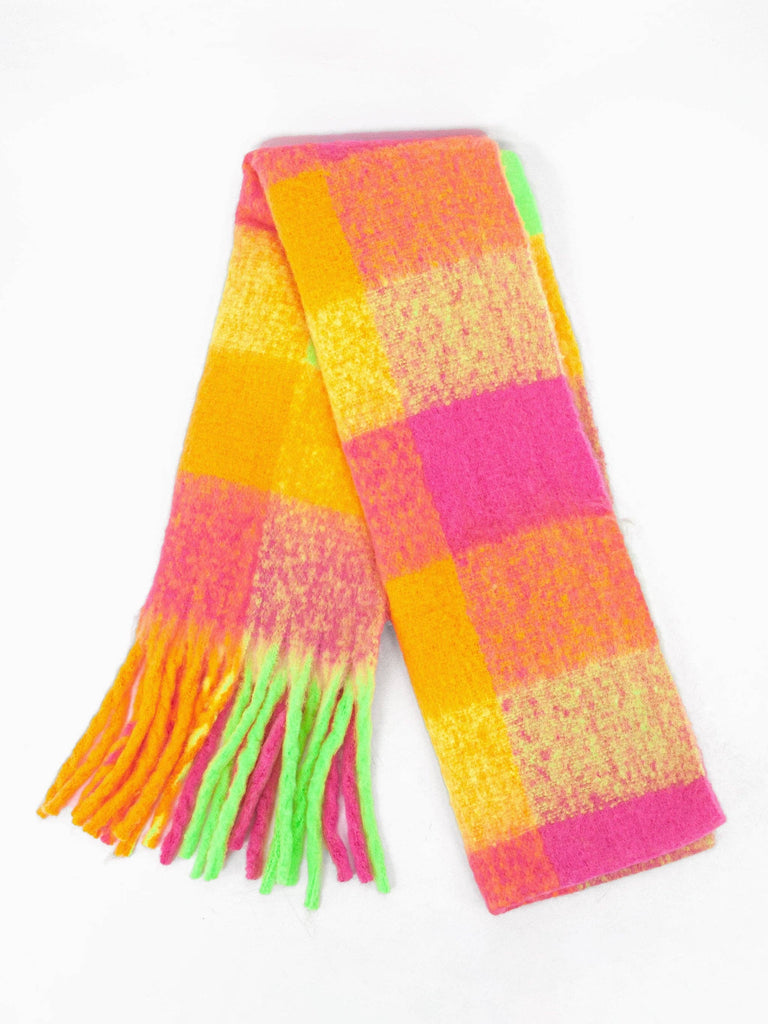 Sarta Accessories - Joey Heavyweight Scarf - Rainbow, Square Check One-size
