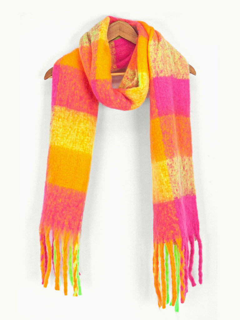 Sarta Accessories - Joey Heavyweight Scarf - Rainbow, Square Check One-size