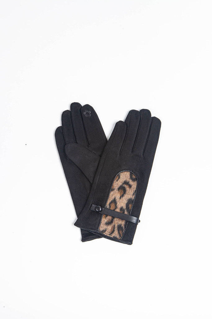 Sarta - Black Natural Animal Print Insert Gloves