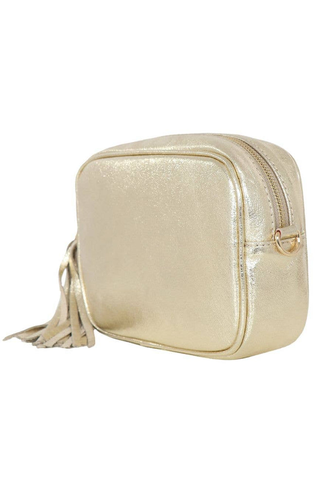 Sarta Pelle - Beau - Italian Leather Crossbody Bag - Gold, Metallic One-size