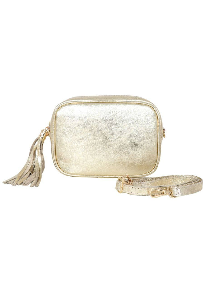 Sarta Pelle - Beau - Italian Leather Crossbody Bag - Gold, Metallic One-size
