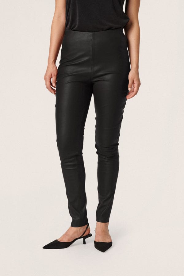 Soaked In Luxury Faux Leather Leggings Black