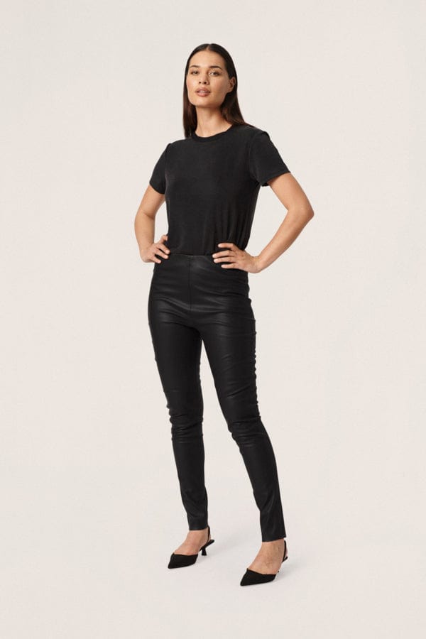 Soaked In Luxury Faux Leather Leggings Black