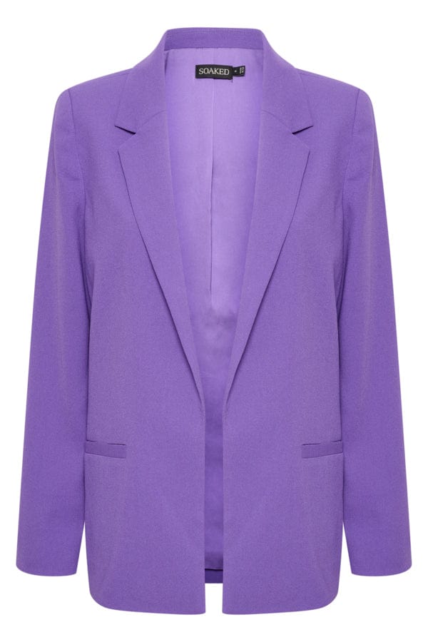 Soaked In Luxury Simple Blazer Purple