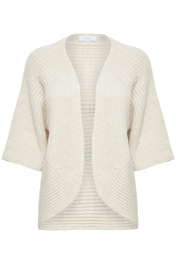 Sorbet Curved Hem Cardigan Beige