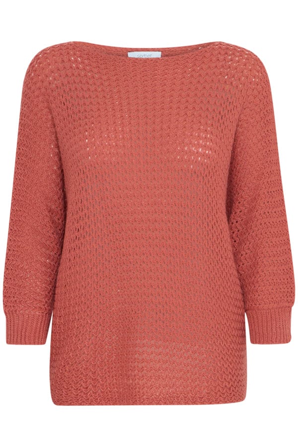 Sorbet Open Knit Jumper Dusky Coral