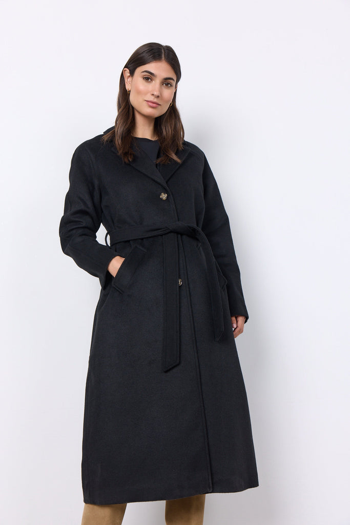 Soya Concept Belted Coat Black