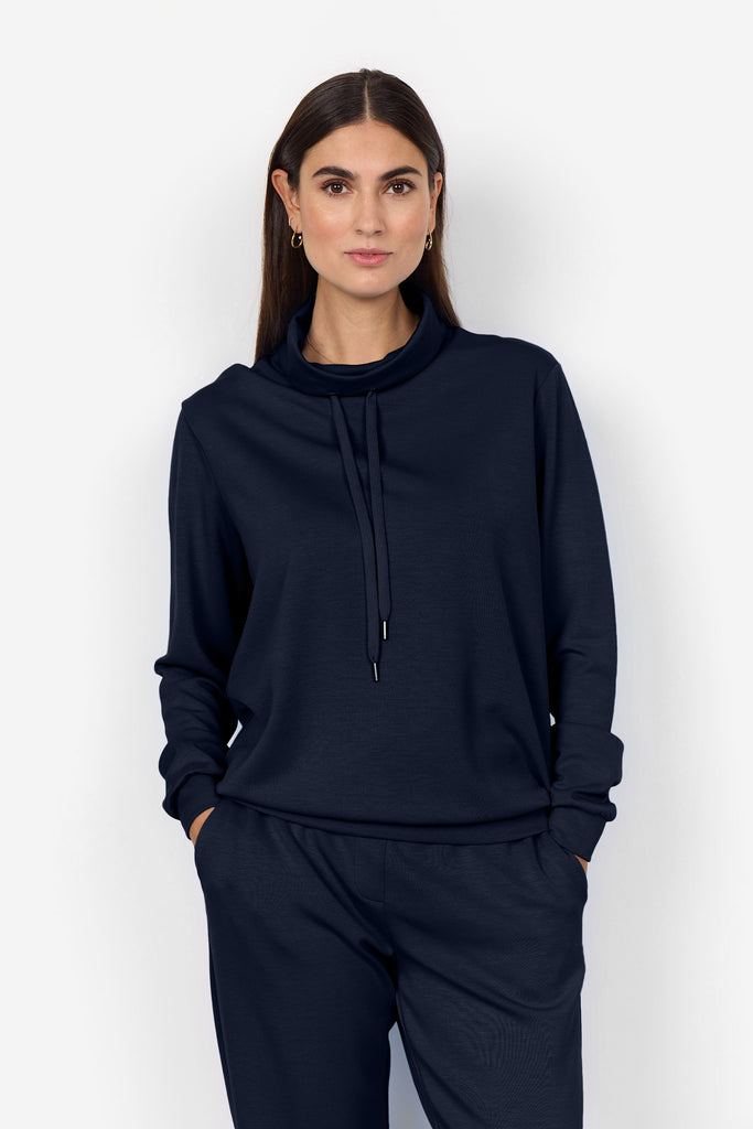 Soya Concept Cowl Neck Sweater Navy