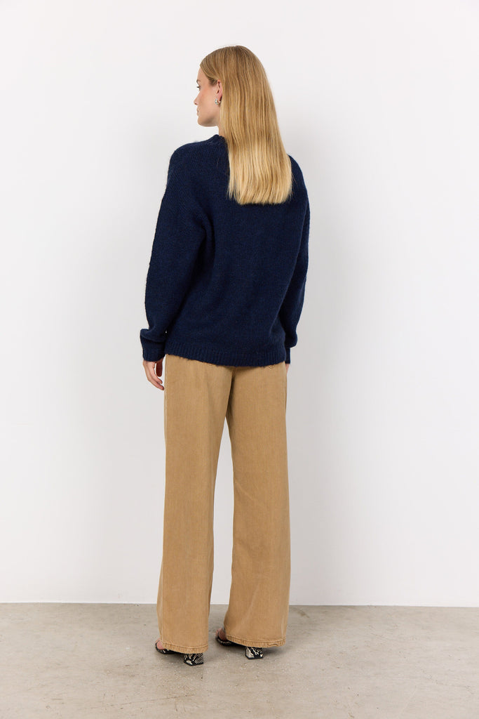Soya Concept Crew Neck Jumper Denim Blue