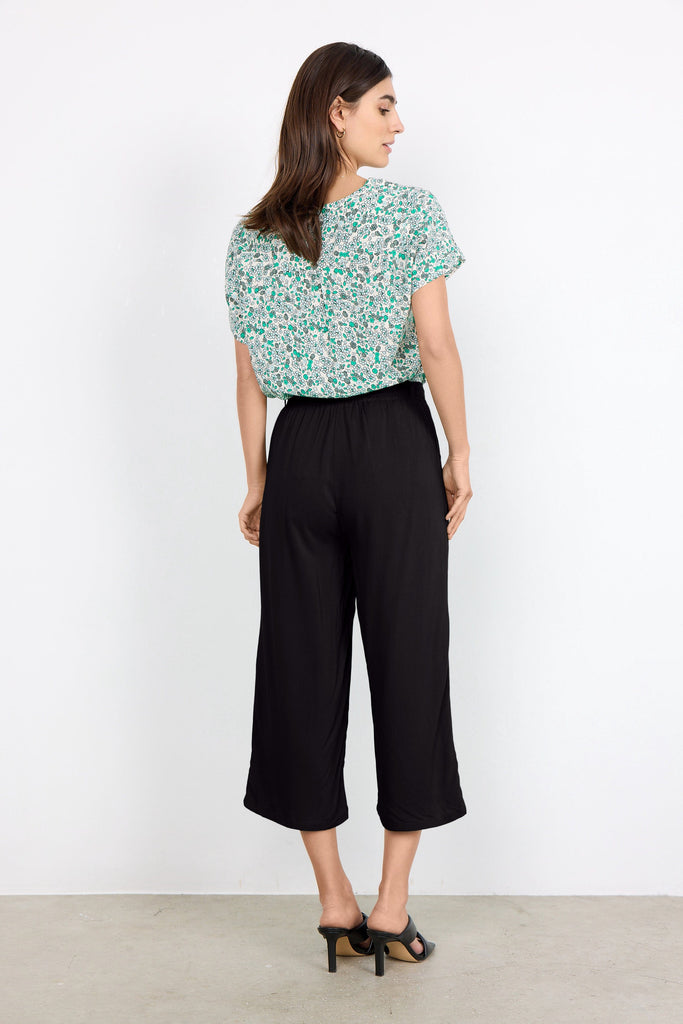 Soya Concept Wide Leg Cropped Trousers Black