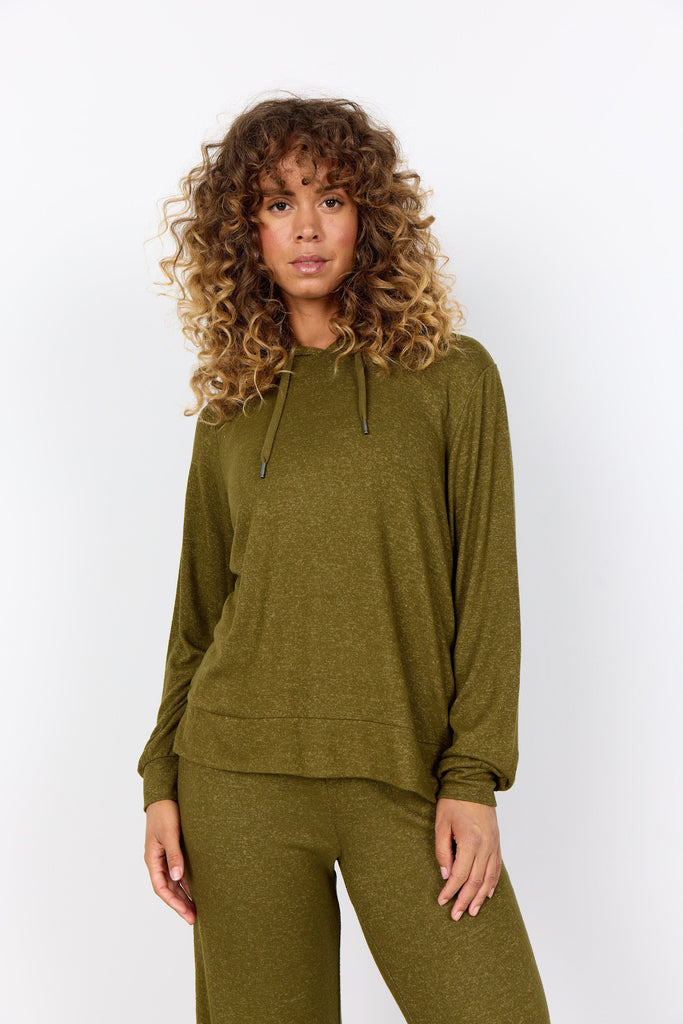 Soya Concept Hooded Jumper Khaki Green