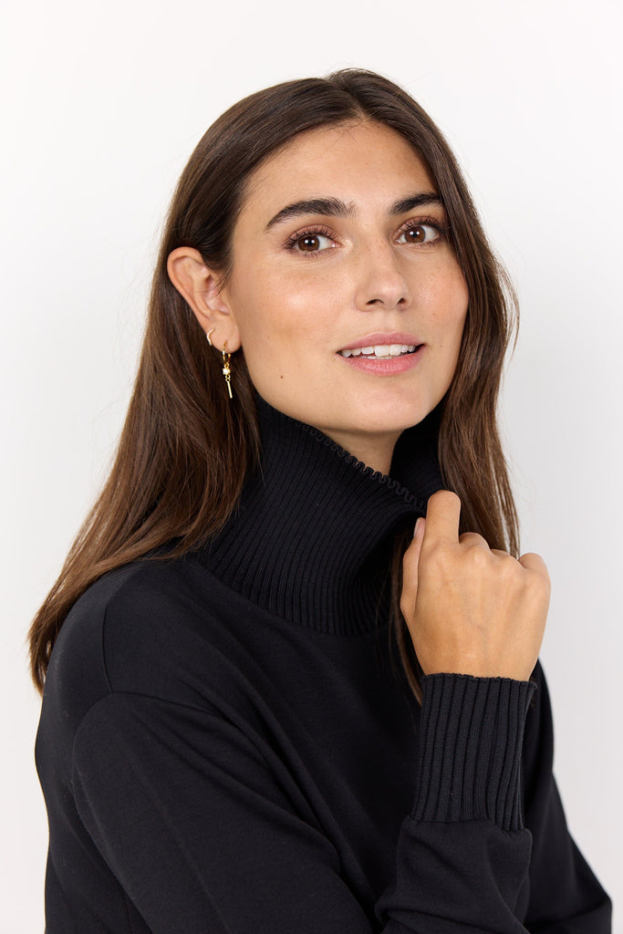 Soya Concept Roll Neck Sweater Dress Black